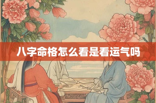 八字命格怎么看是看运气吗