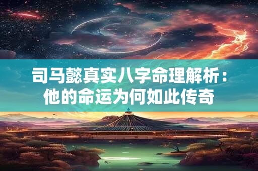 司马懿真实八字命理解析:他的命运为何如此传奇 司马懿真实八字命理解析:他的命运为何如此传奇