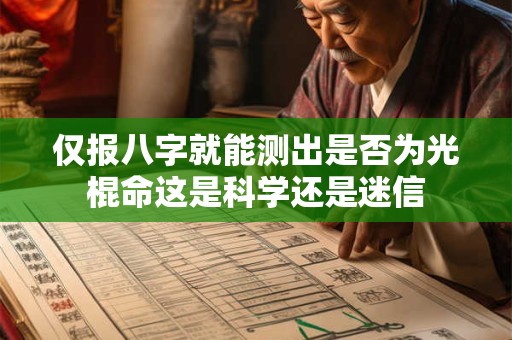 仅报八字就能测出是否为光棍命这是科学还是迷信