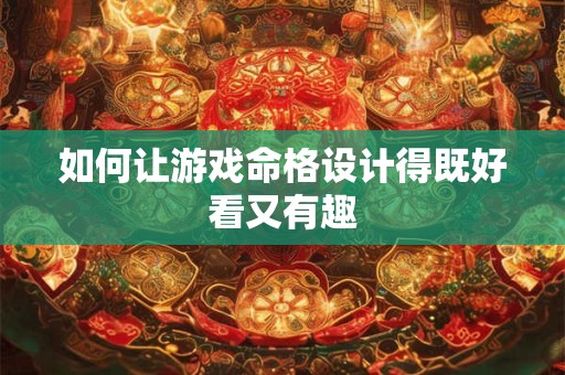 如何让游戏命格设计得既好看又有趣