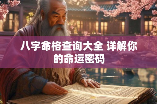 八字命格查询大全 详解你的命运密码
