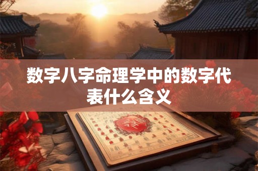 数字八字命理学中的数字代表什么含义