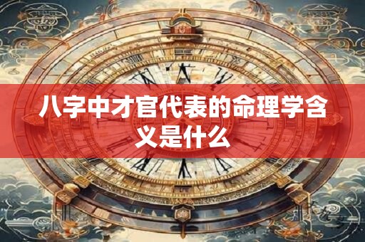 八字中才官代表的命理学含义是什么