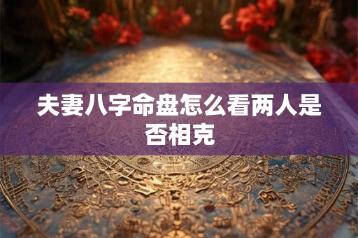 夫妻八字命盘怎么看两人是否相克