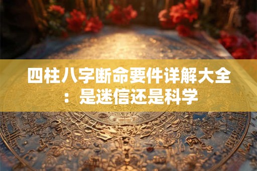 四柱八字断命要件详解大全：是迷信还是科学