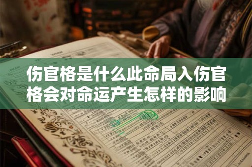 伤官格是什么此命局入伤官格会对命运产生怎样的影响