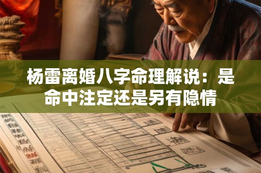 杨雷离婚八字命理解说：是命中注定还是另有隐情