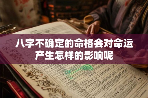 八字不确定的命格会对命运产生怎样的影响呢