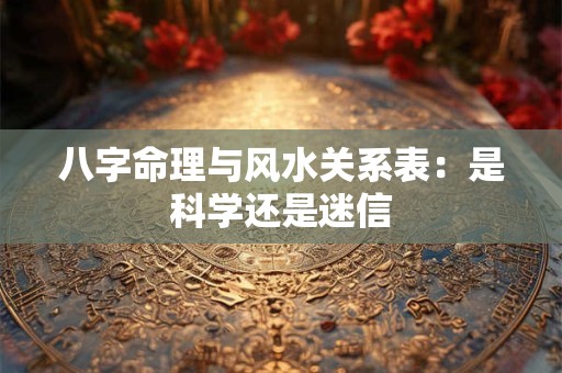 八字命理与风水关系表：是科学还是迷信