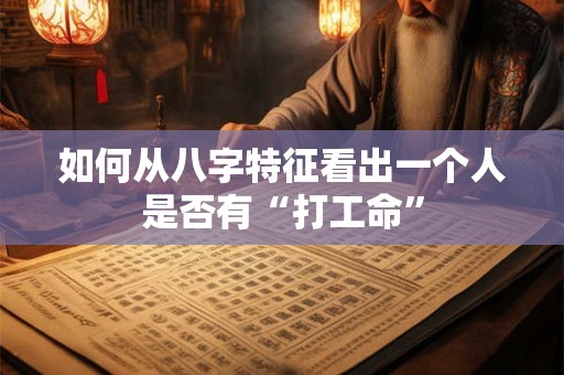 如何从八字特征看出一个人是否有“打工命”