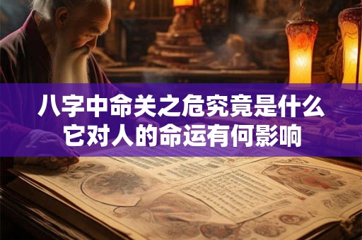 八字中命关之危究竟是什么它对人的命运有何影响