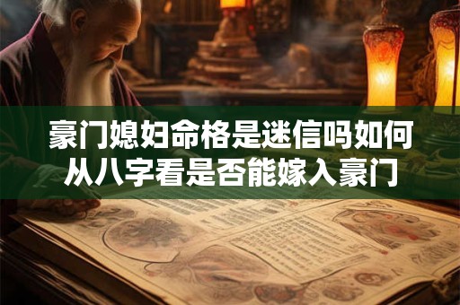 豪门媳妇命格是迷信吗如何从八字看是否能嫁入豪门