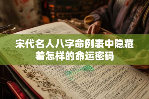 宋代名人八字命例表中隐藏着怎样的命运密码