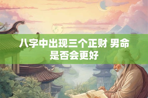 八字中出现三个正财 男命是否会更好