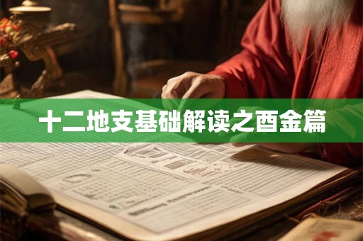 十二地支基础解读之酉金篇