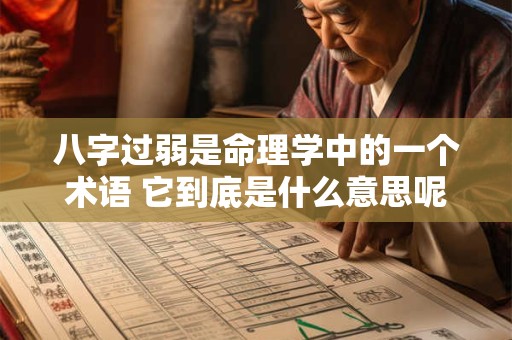 八字过弱是命理学中的一个术语 它到底是什么意思呢