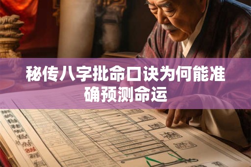 秘传八字批命口诀为何能准确预测命运