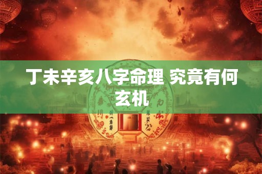 丁未辛亥八字命理 究竟有何玄机