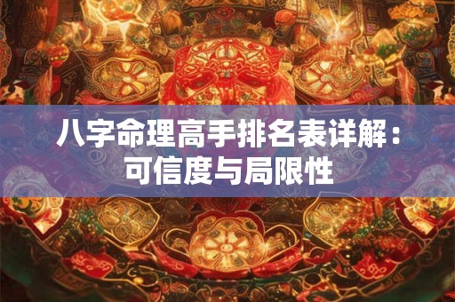 八字命理高手排名表详解：可信度与局限性