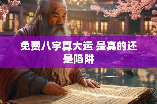 免费八字算大运 是真的还是陷阱