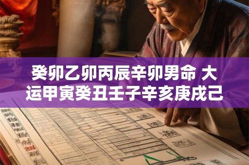 癸卯乙卯丙辰辛卯男命 大运甲寅癸丑壬子辛亥庚戌己酉 此命局如何解读