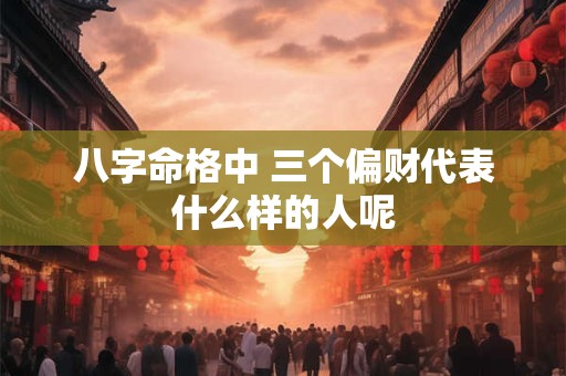 八字命格中 三个偏财代表什么样的人呢