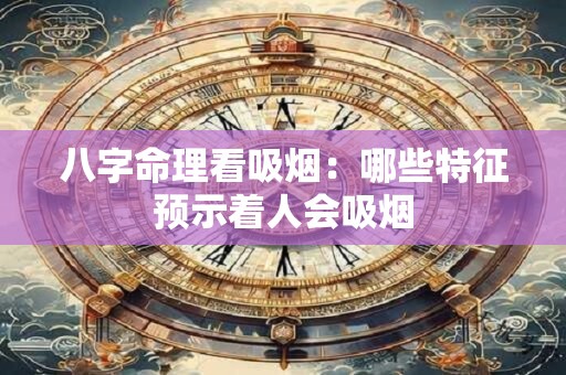 八字命理看吸烟：哪些特征预示着人会吸烟