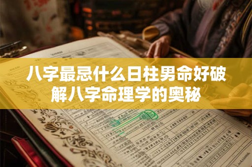 八字最忌什么日柱男命好破解八字命理学的奥秘