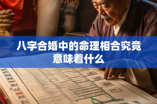 八字合婚中的命理相合究竟意味着什么