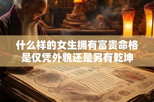 什么样的女生拥有富贵命格是仅凭外貌还是另有乾坤