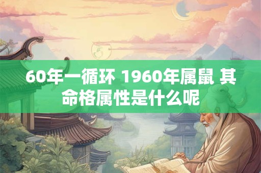 60年一循环 1960年属鼠 其命格属性是什么呢