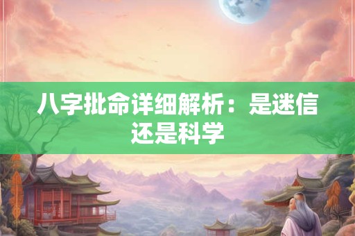 八字批命详细解析：是迷信还是科学
