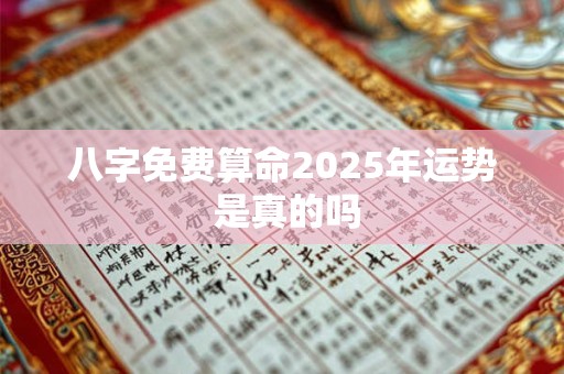 八字免费算命2025年运势 是真的吗