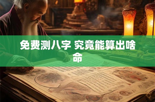 免费测八字 究竟能算出啥命