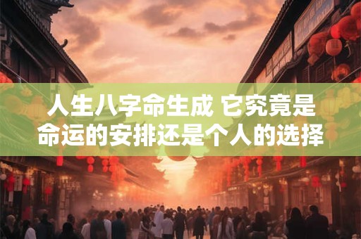人生八字命生成 它究竟是命运的安排还是个人的选择