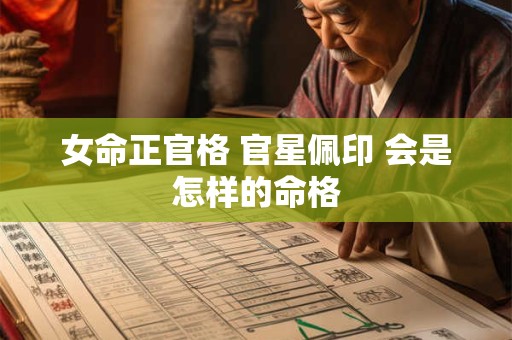 女命正官格 官星佩印 会是怎样的命格
