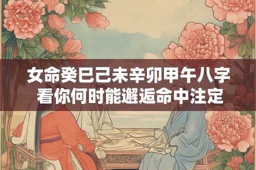 女命癸巳己未辛卯甲午八字 看你何时能邂逅命中注定的他