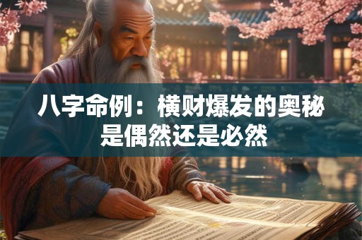 八字命例：横财爆发的奥秘 是偶然还是必然