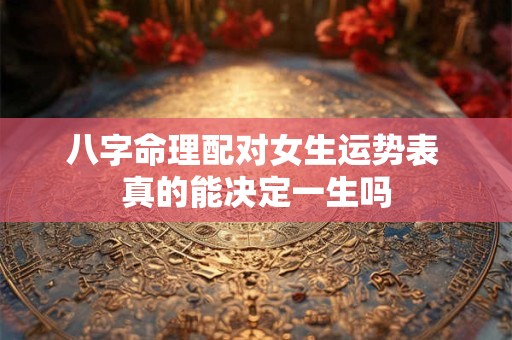 八字命理配对女生运势表 真的能决定一生吗