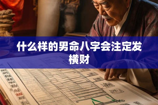 什么样的男命八字会注定发横财