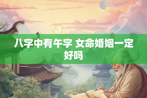 八字中有午字 女命婚姻一定好吗