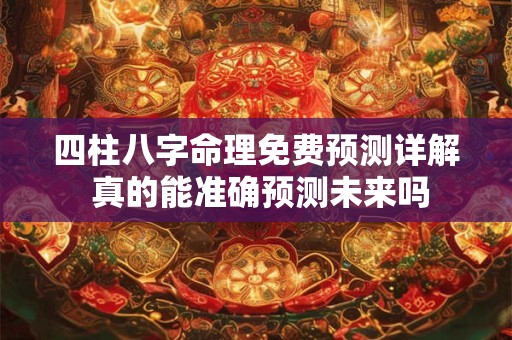 四柱八字命理免费预测详解 真的能准确预测未来吗