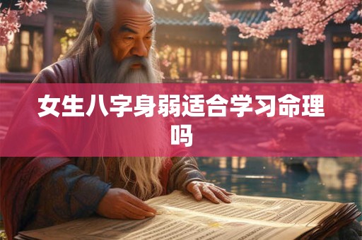 女生八字身弱适合学习命理吗