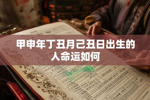 甲申年丁丑月己丑日出生的人命运如何