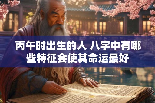 丙午时出生的人 八字中有哪些特征会使其命运最好