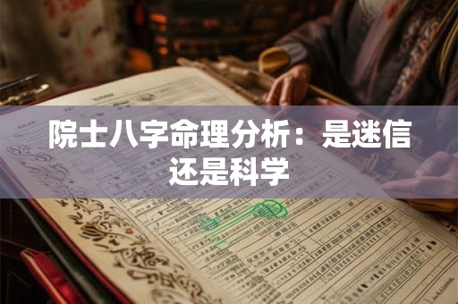 院士八字命理分析：是迷信还是科学