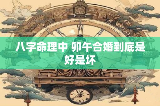 八字命理中 卯午合婚到底是好是坏