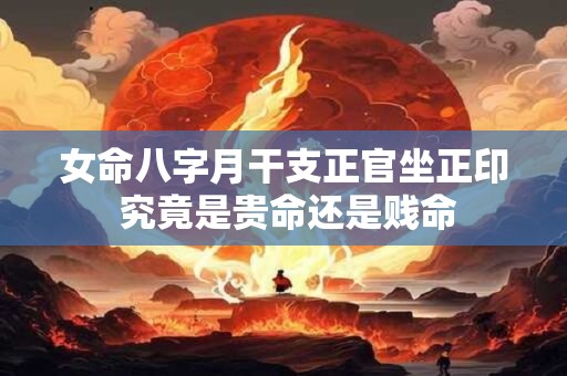 女命八字月干支正官坐正印 究竟是贵命还是贱命 女命八字月干支正官坐正印 究竟是贵命还是贱命