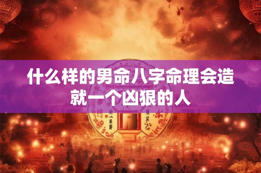什么样的男命八字命理会造就一个凶狠的人