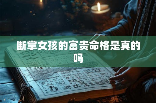 断掌女孩的富贵命格是真的吗